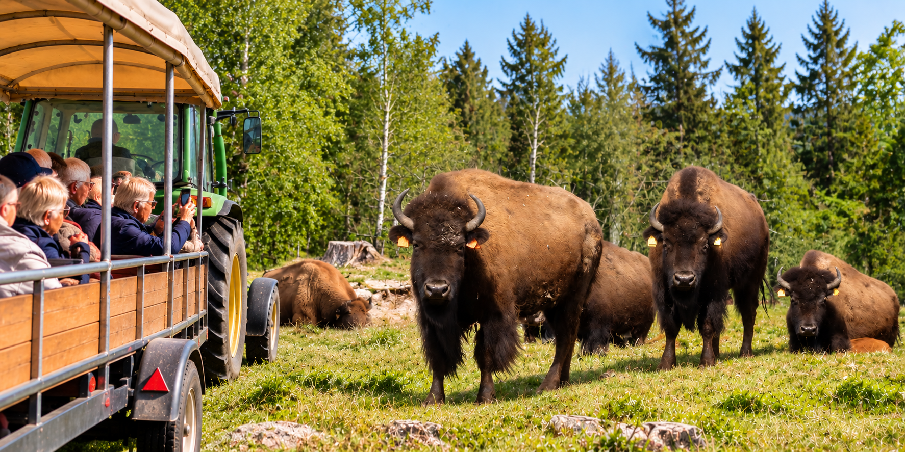 MOT HALLAND MED BISONSAFARI PÅ VÄGEN